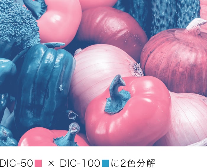 DIC-50×DIC-100に2色分解