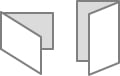 二つ折名刺（折加工タイプ）のサイズ・形状イメージ