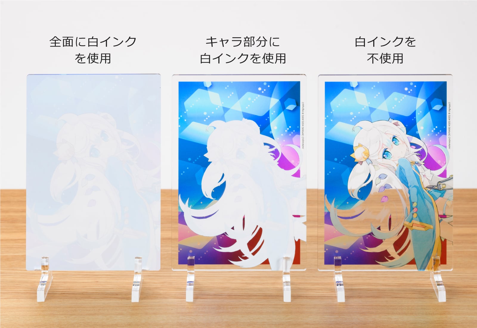 白インクの使用による表現の違い（背面）