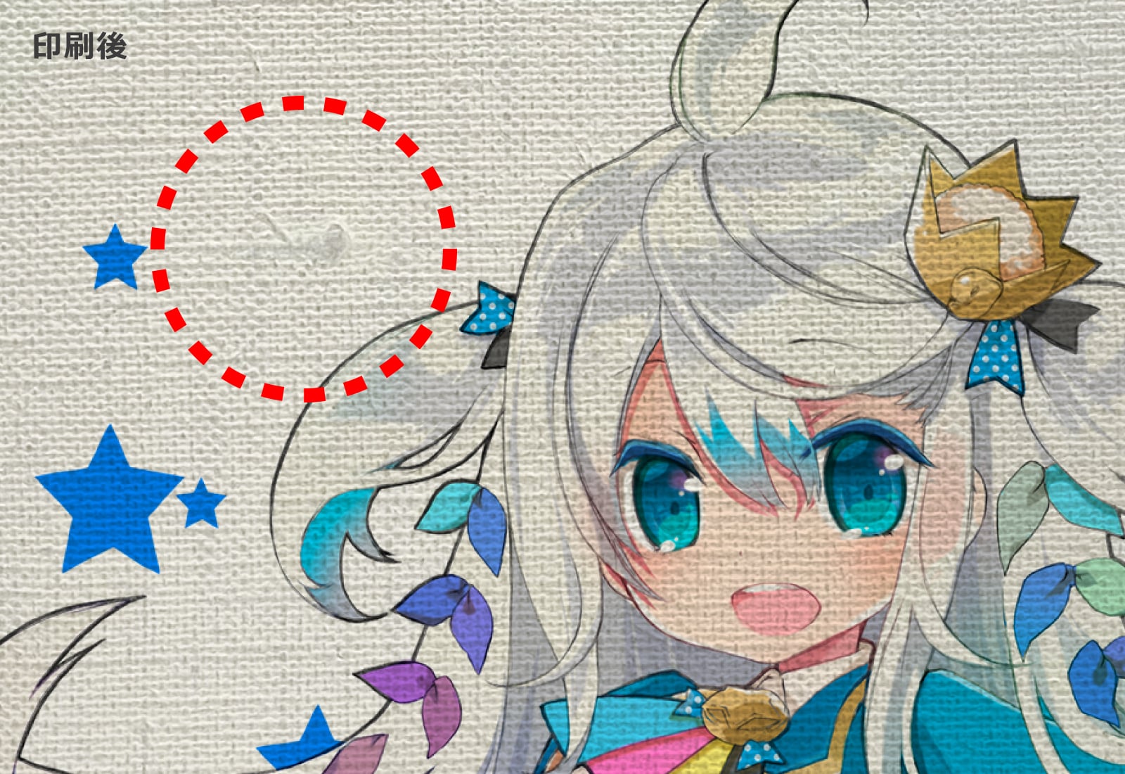 生地の目（繊維） 印刷後の拡大イメージ