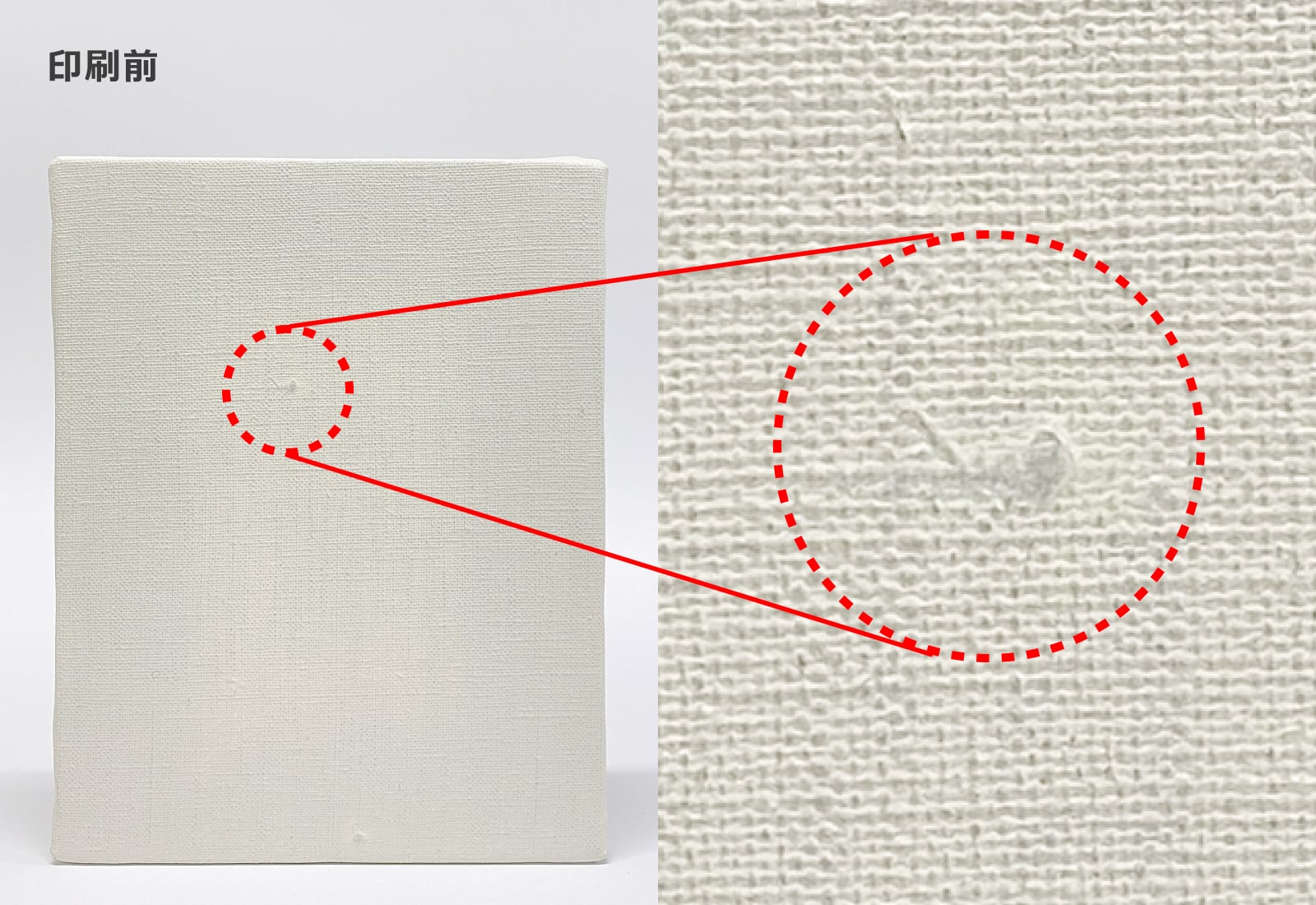 生地の目（繊維） 印刷前の拡大イメージ