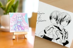 6色RGB印刷（ハイエンドデジタル） グリーン、ピンク、シアンを多用した絵柄の例のサムネイル