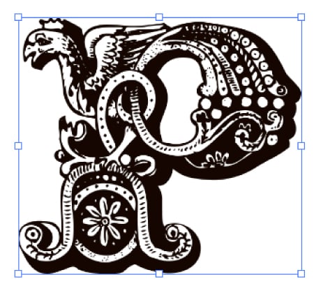 細かな模様が連続したオブジェクトのラスタライズ後のイメージ