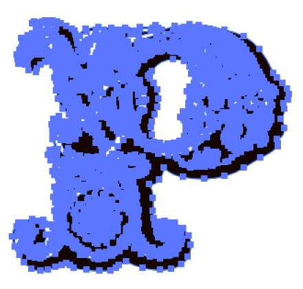 細かな模様が連続したオブジェクトのラスタライズ前のイメージ