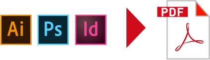 Illustrator、Photoshop、InDesign、pdfのアイコン