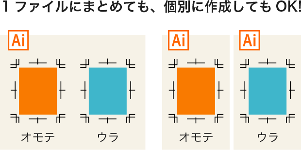 1ファイルにまとめても、個別に作成してもOK!