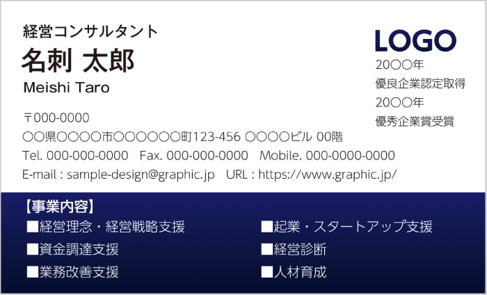 情報を詰め込みすぎた名刺のデザイン例