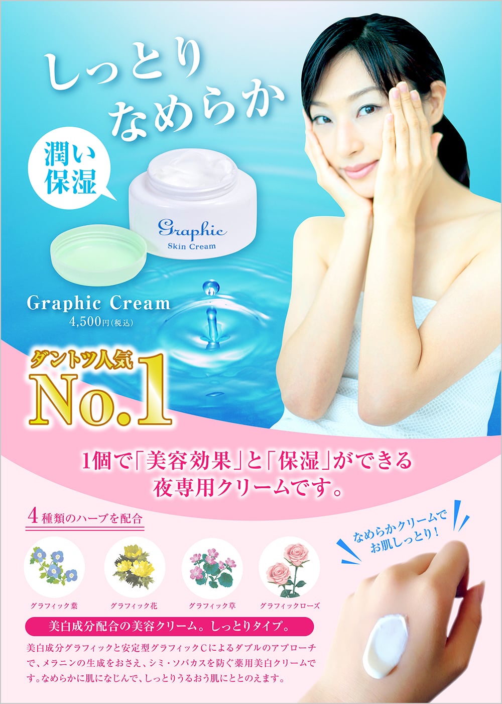 化粧品チラシの拡大見本