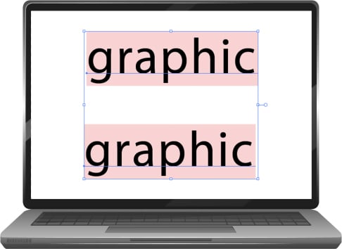 アウトラインを作成せずにフォントデータのない環境で開いた状態のイメージ