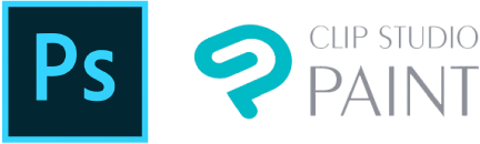 Photoshopと、CLIP STUDIO PAINT(クリスタ)のロゴ