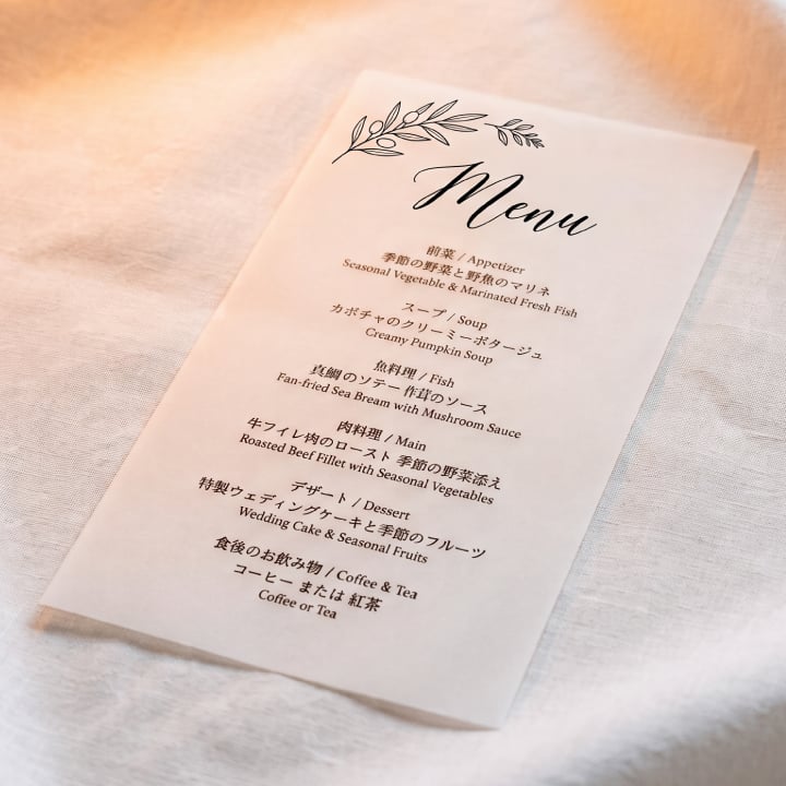 ウェディングアイテムの印刷例2