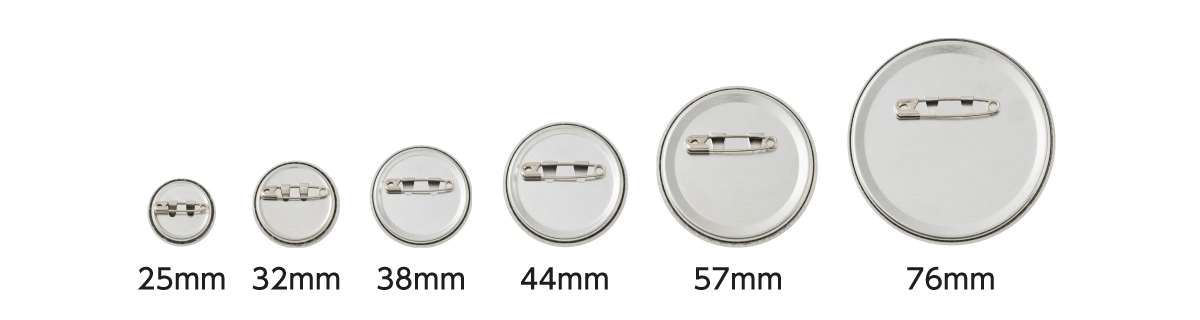 安全ピンタイプのサイズ一覧