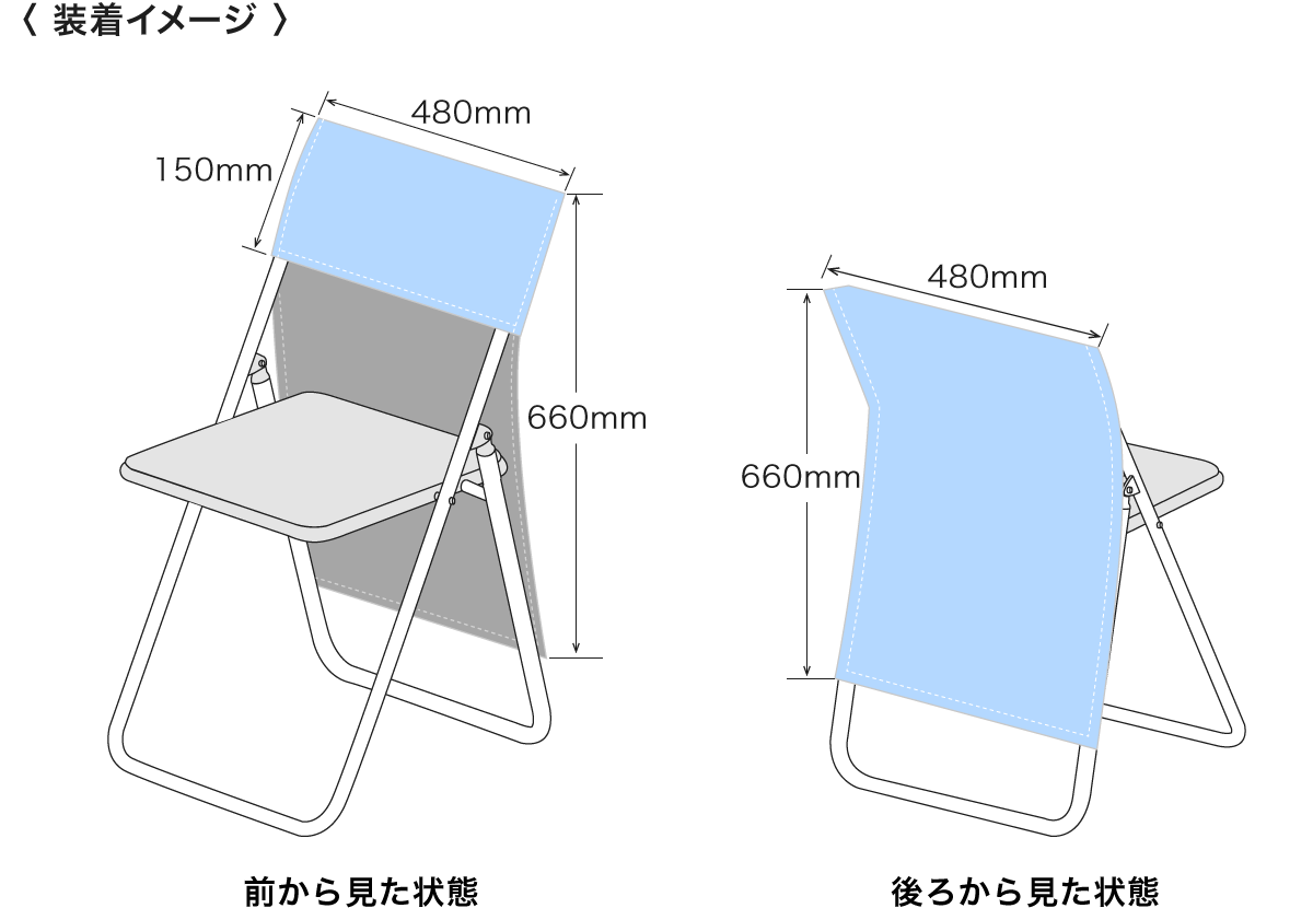 椅子カバーの装着イメージ