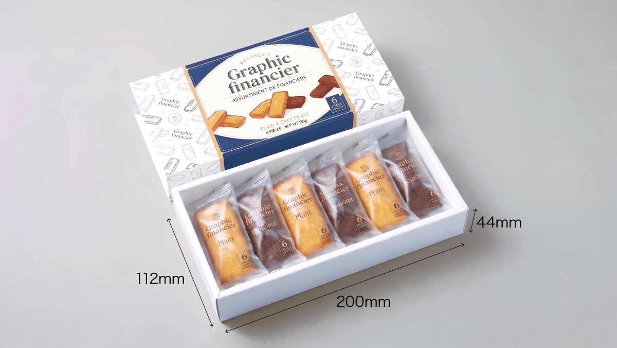 ギフト用パッケージの外寸サイズイメージ