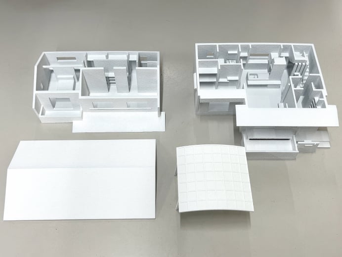 3Dプリンターで作成した住宅モデル+家具 （白単色）のイメージ