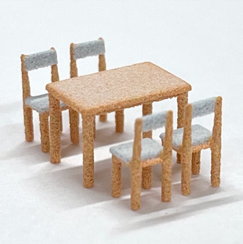 PA樹脂サンプル ミニチュア家具（ダイニングセット）のイメージ