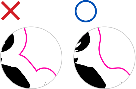 カットパスに複雑または鋭角な箇所がないようにご作成ください。