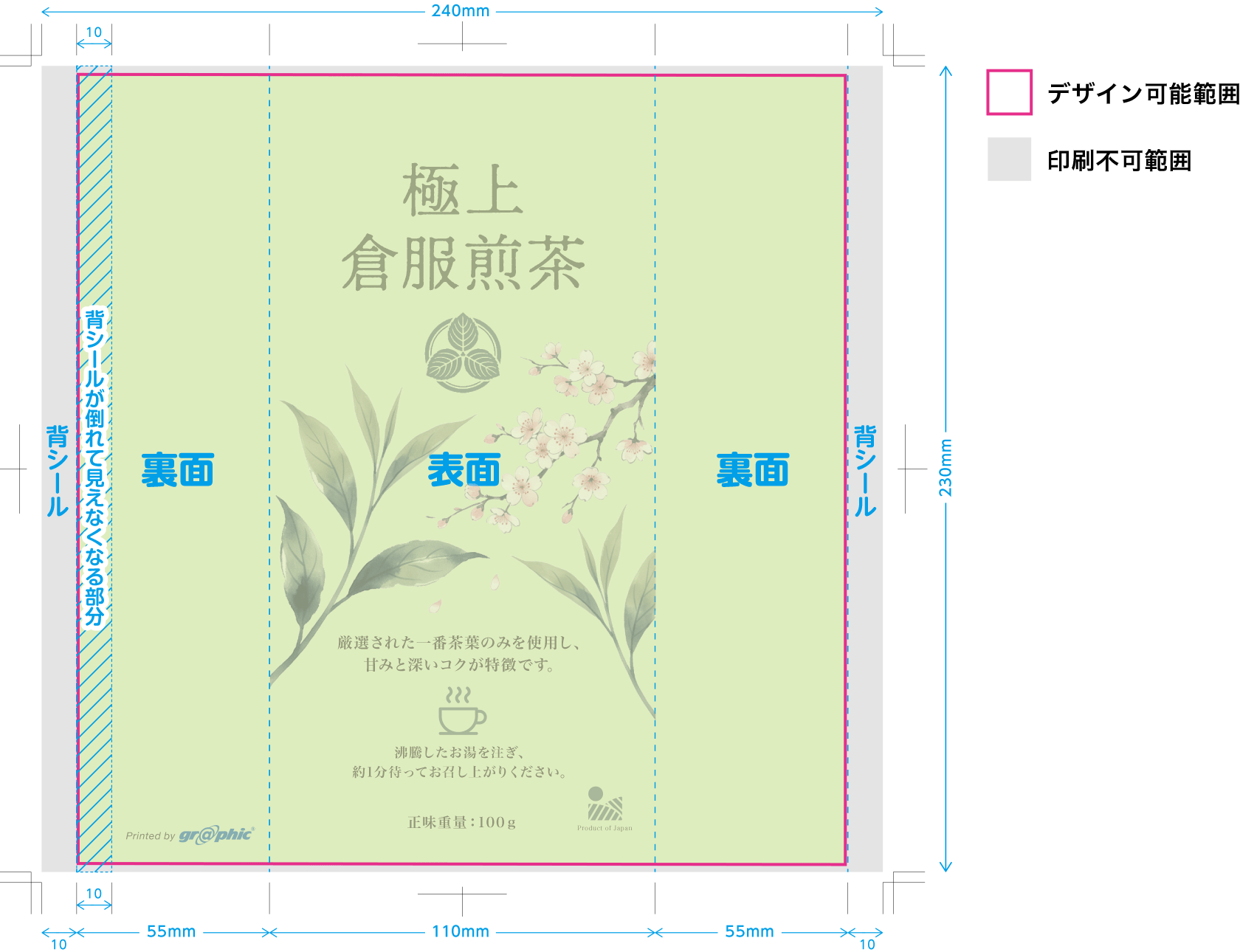 デザイン可能領域のイメージ