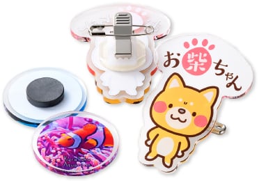 アクリルバッジ印刷のイメージ