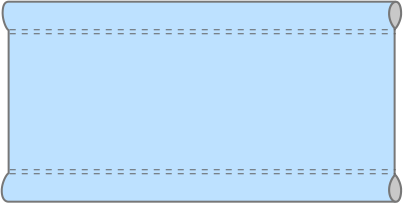 上下棒袋縫い加工の線画イメージ