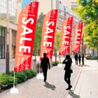 のぼり印刷 セイルのぼり大サイズの街頭での使用イメージ