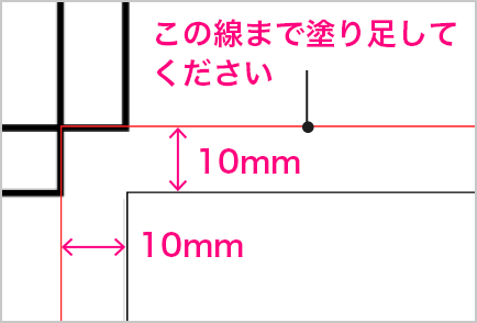 この線まで塗り足してください