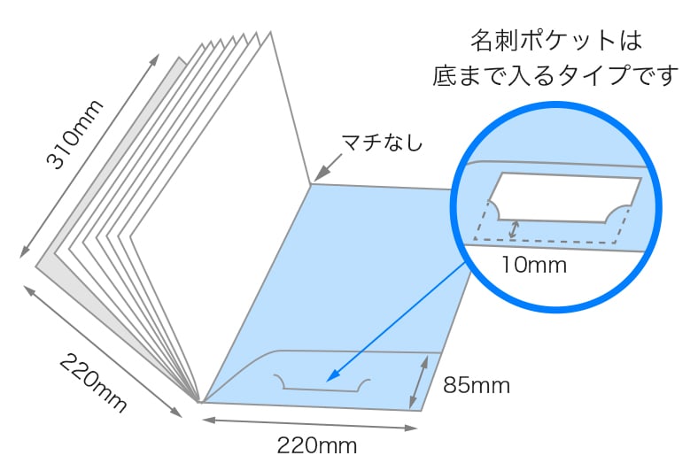 A4 ポケット付中綴じ冊子印刷のイメージ