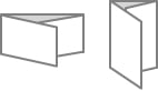三つ折名刺のサイズ・形状イメージ