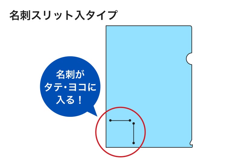 名刺スリット入クリアファイルのイメージ