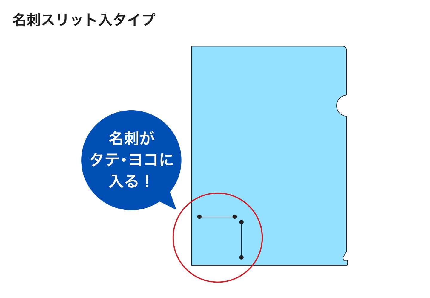 名刺スリット入クリアファイルのイメージ