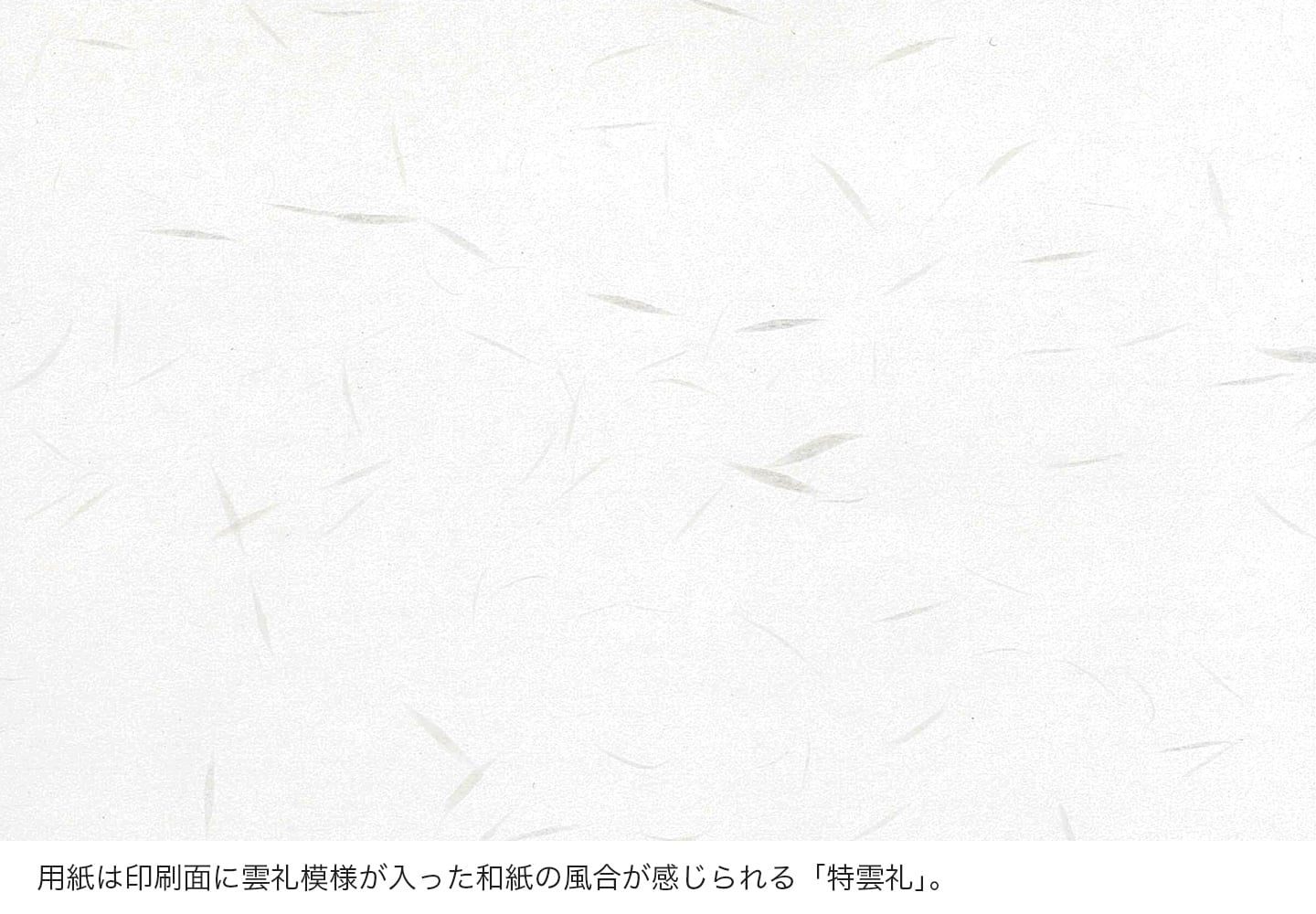 用紙は印刷面に雲礼模様が入った和紙の風合が感じられる「特雲礼」。
