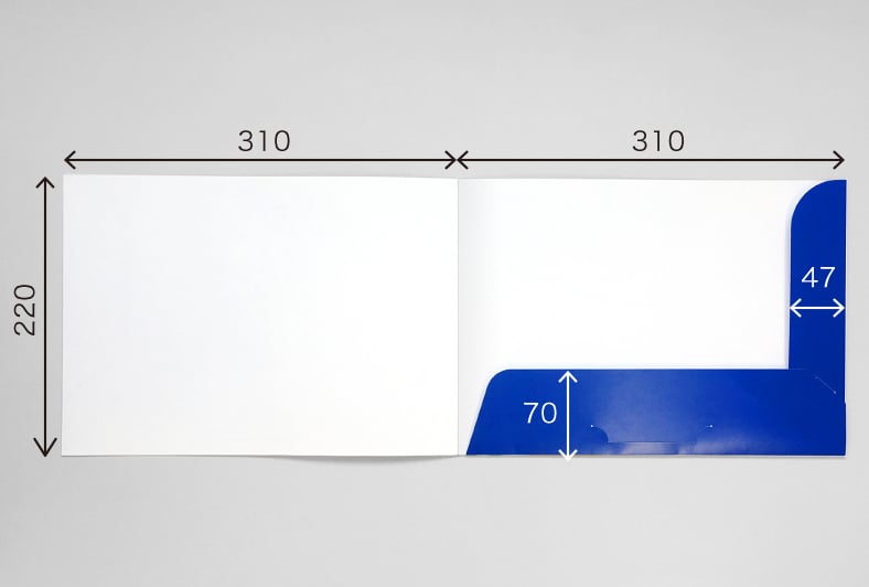 A4ポケットホルダー 横型 横開きのサイズイメージ
