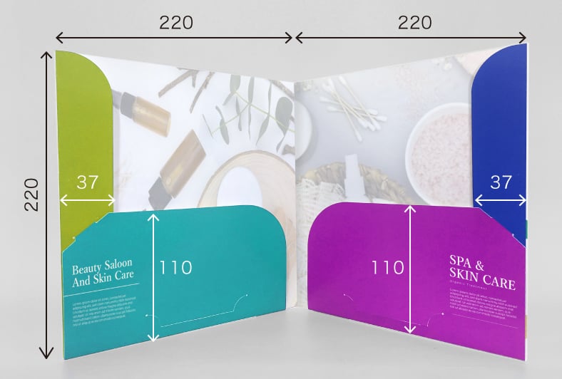 正方形 2ポケットホルダーのサイズイメージ