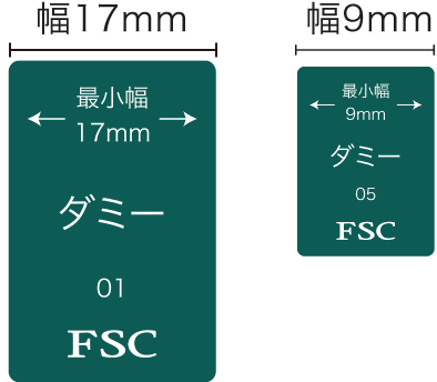 縦型ラベル　最小サイズのイメージ