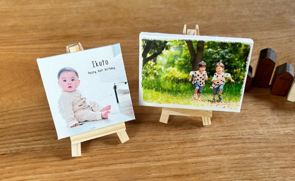 スナップ写真を気軽にグッズ作成できます。