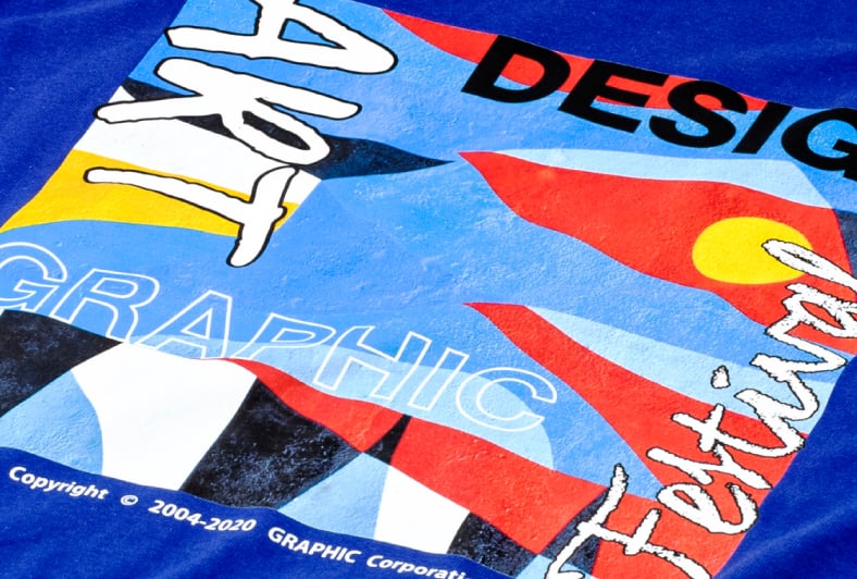 濃色ダイレクトインクジェットのイメージ ブルーの生地