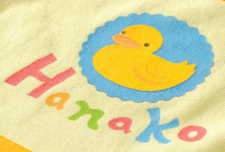 濃色ダイレクトインクジェットのイメージ ひよこのプリント