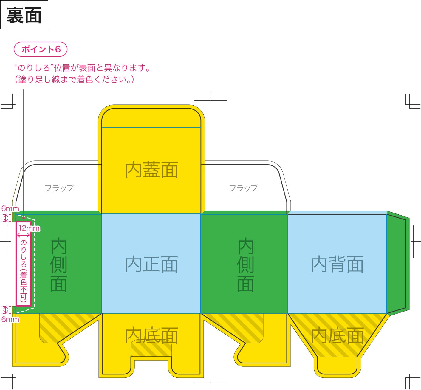 谷折（ウラ面）のイメージ