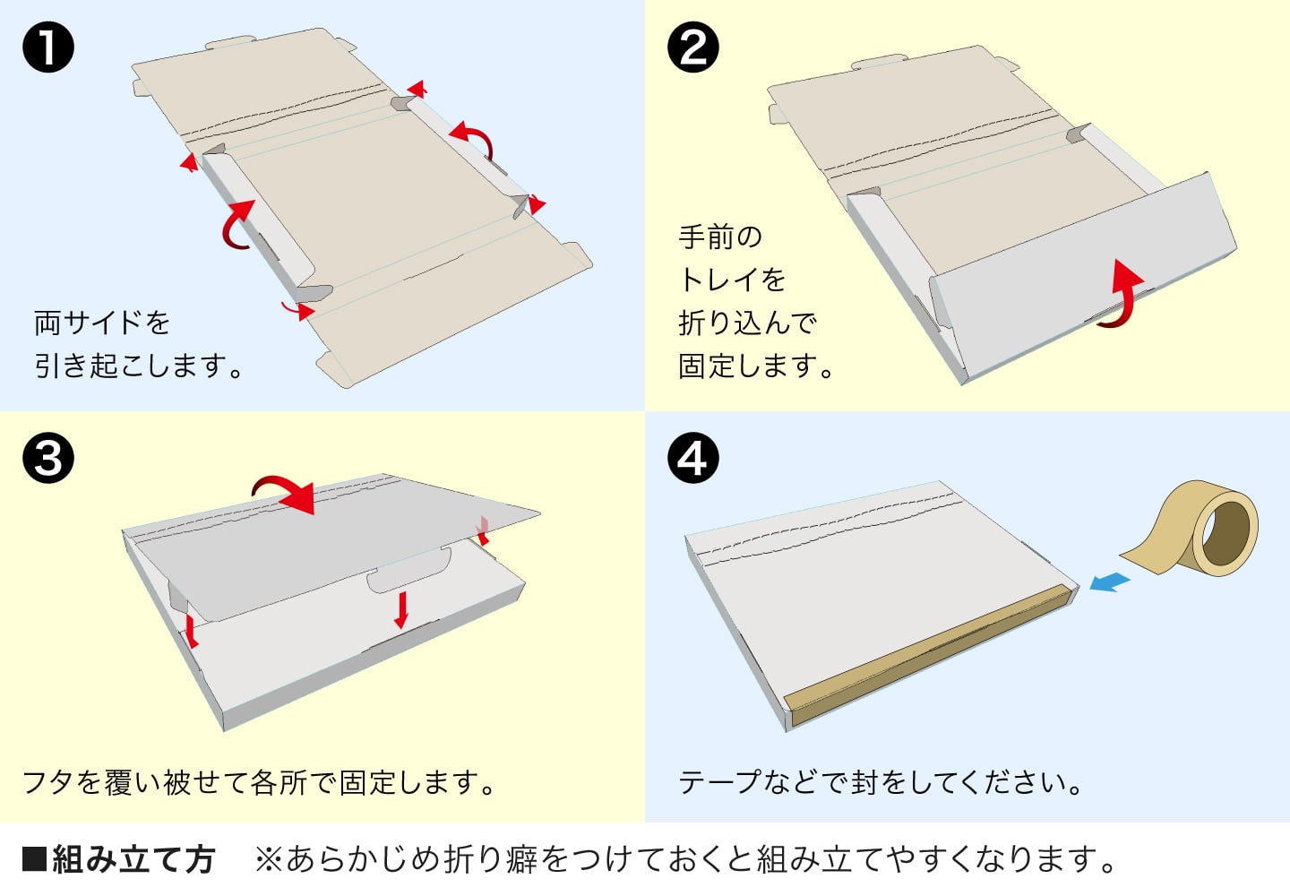 メール便ケース 組み立て方の手順