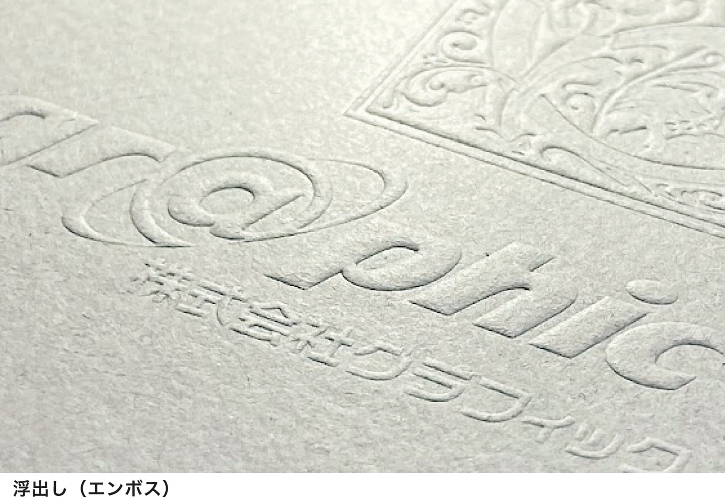 浮出し（エンボス）の拡大イメージ