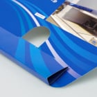 扇ぎやすい持ちて付きです。組み立ては折りスジで折るだけで糊付けは不要！