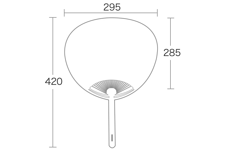 ポリうちわ（大判タイプ）のイメージサイズ
