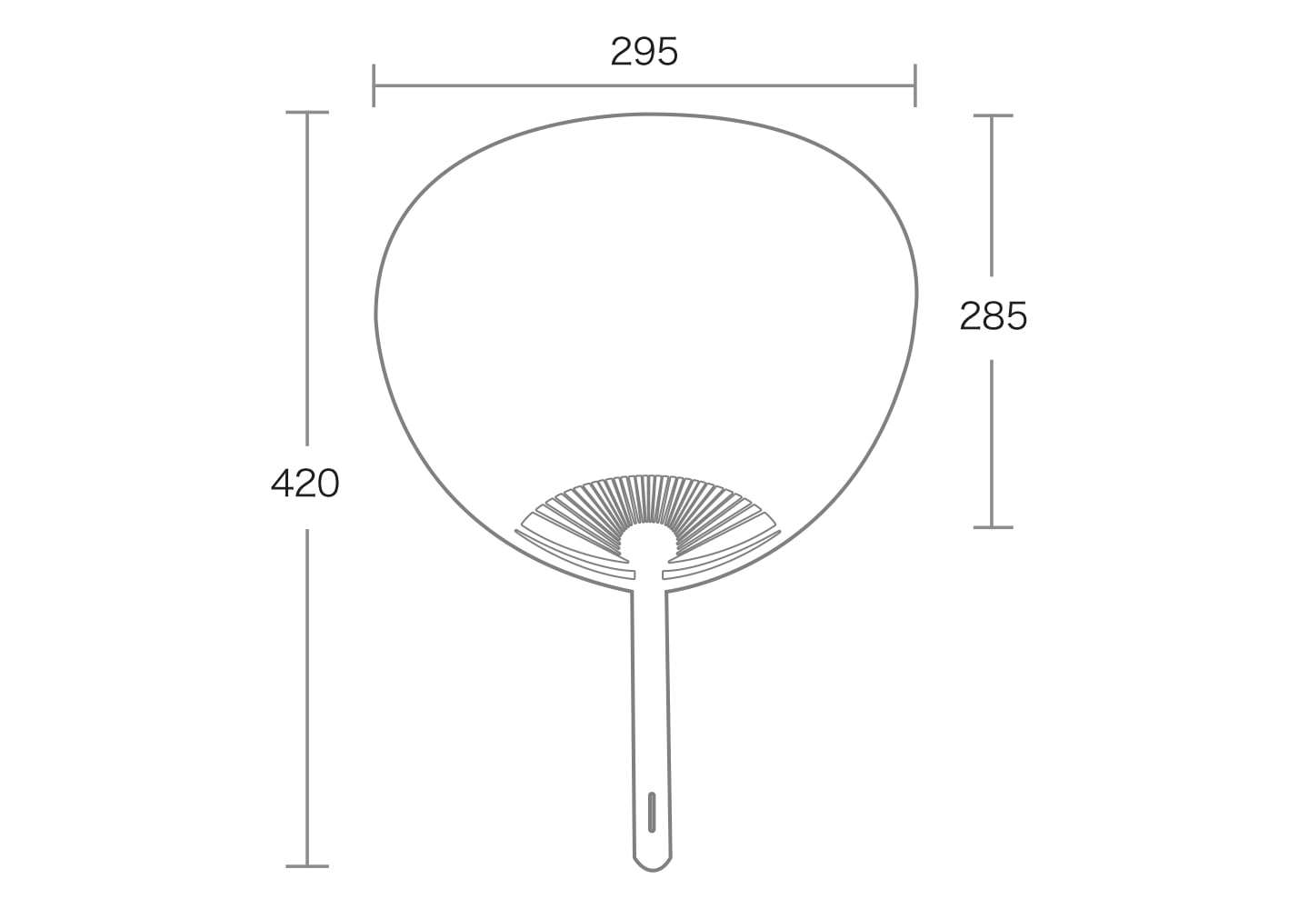 ポリうちわ（大判タイプ）のイメージサイズ