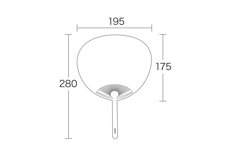 ポリうちわ（コンパクトタイプ）のイメージサイズ