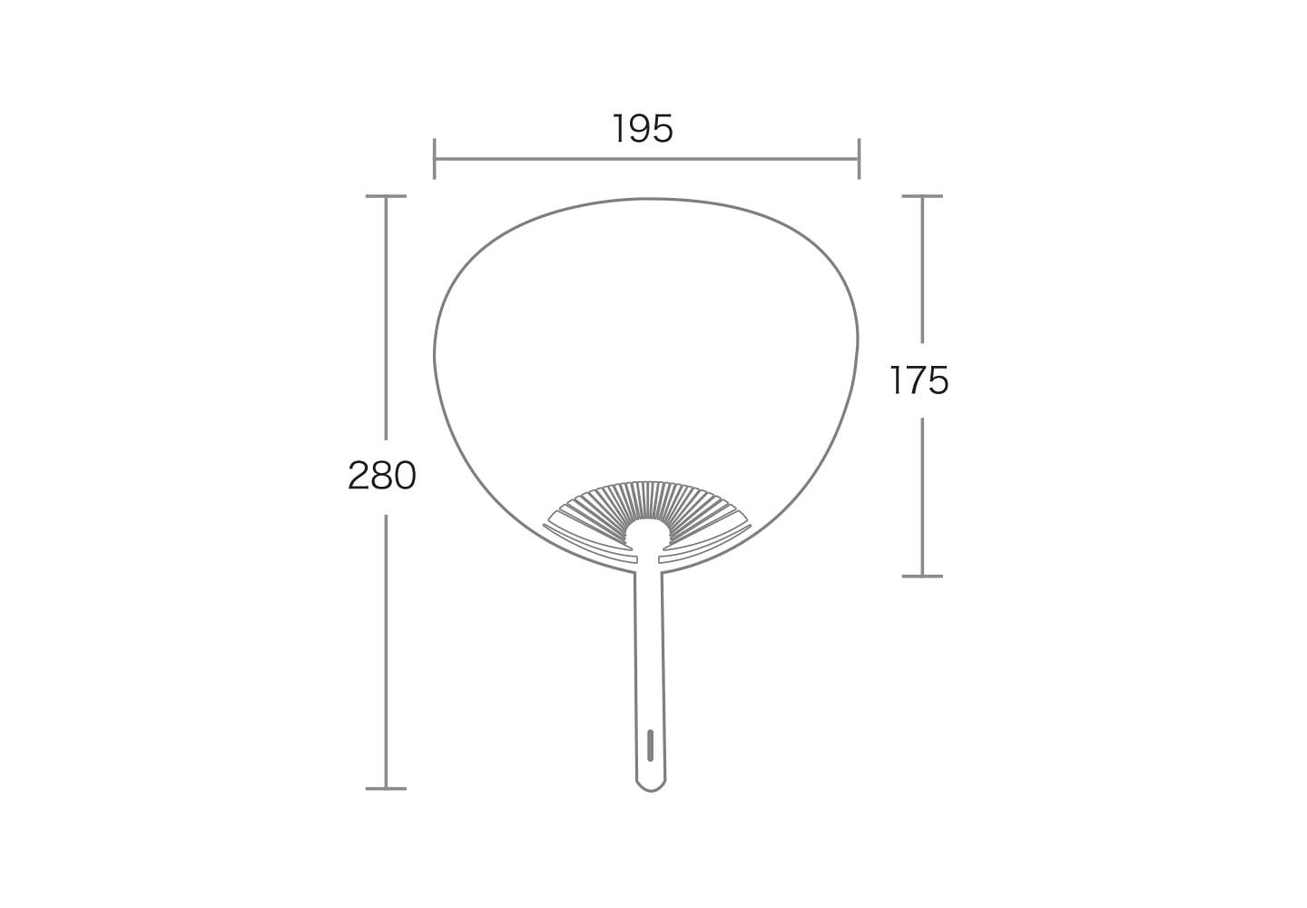 ポリうちわ（コンパクトタイプ）のイメージサイズ