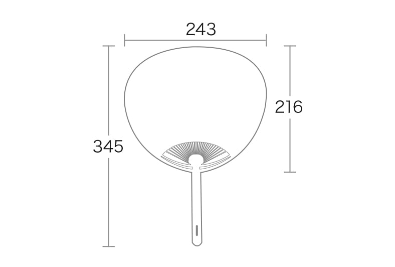 ポリうちわ（レギュラータイプ）のサイズ