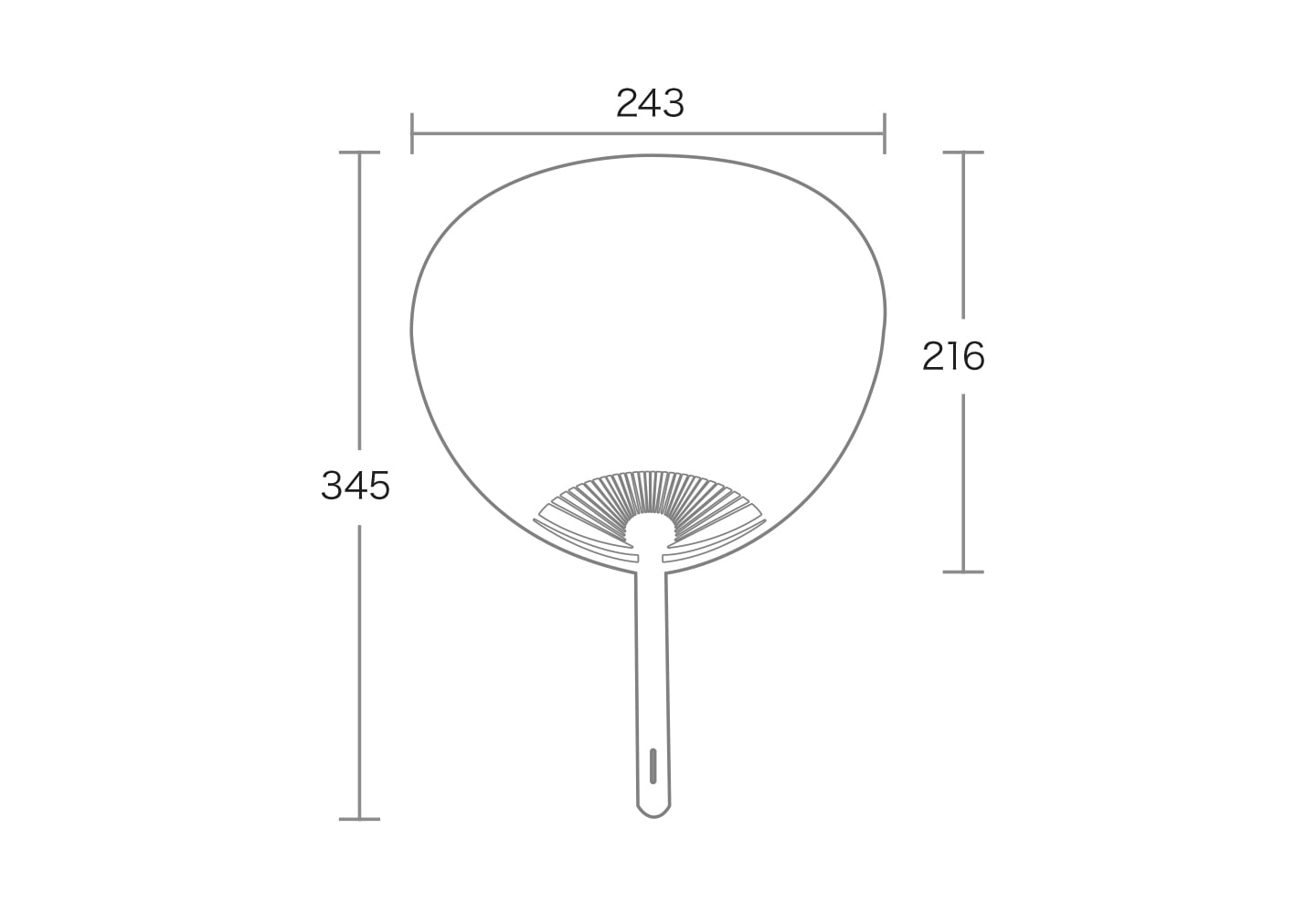 ポリうちわ（レギュラータイプ）のサイズ
