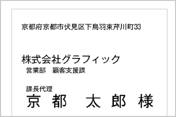 宛名印字（挨拶状用）のイメージ
