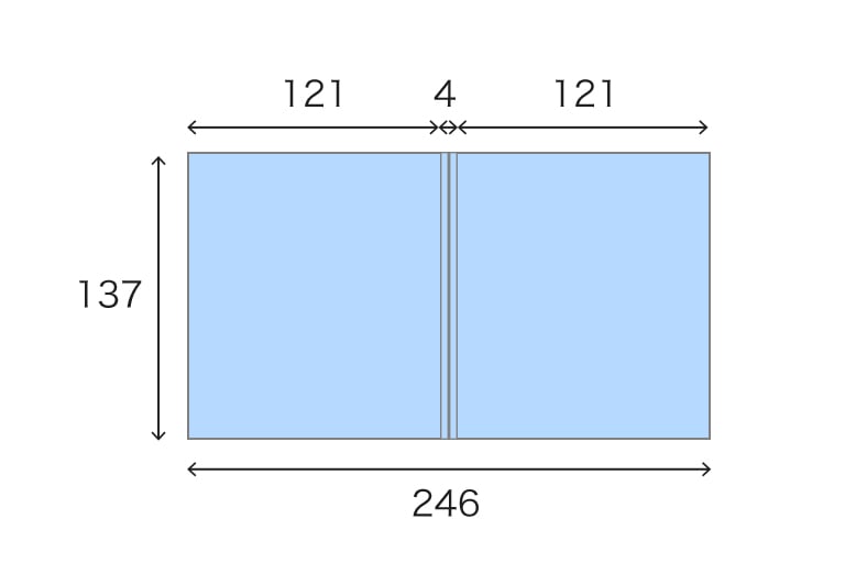 二つ折ミニ色紙(オフセット)のサイズ