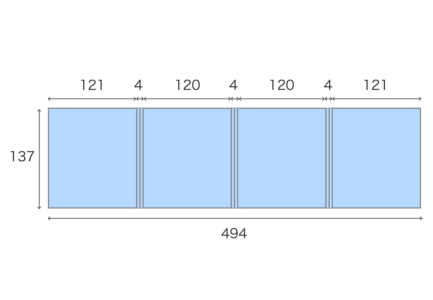 四つ折ミニ色紙(オフセット)のサイズ